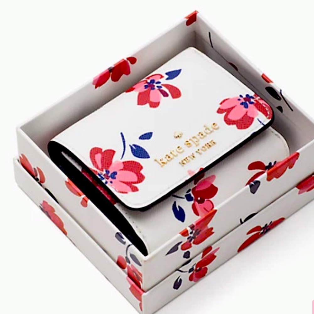 Kate Spade Graphic Staci Tea Garden Toss Boxed Small Trifold
